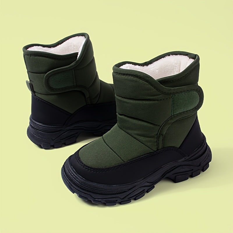 Kinder Winterstiefel Warm Fleece Rutschfest Schwarz - Norvielle