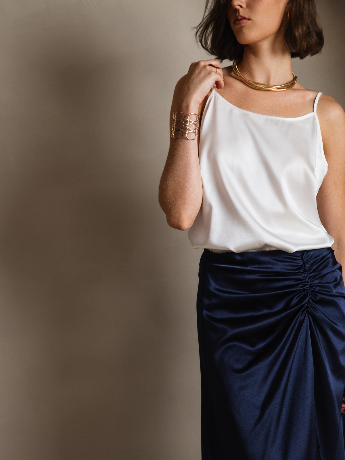 Norvielle Damen Seiden-Camisole Spaghettiträger
