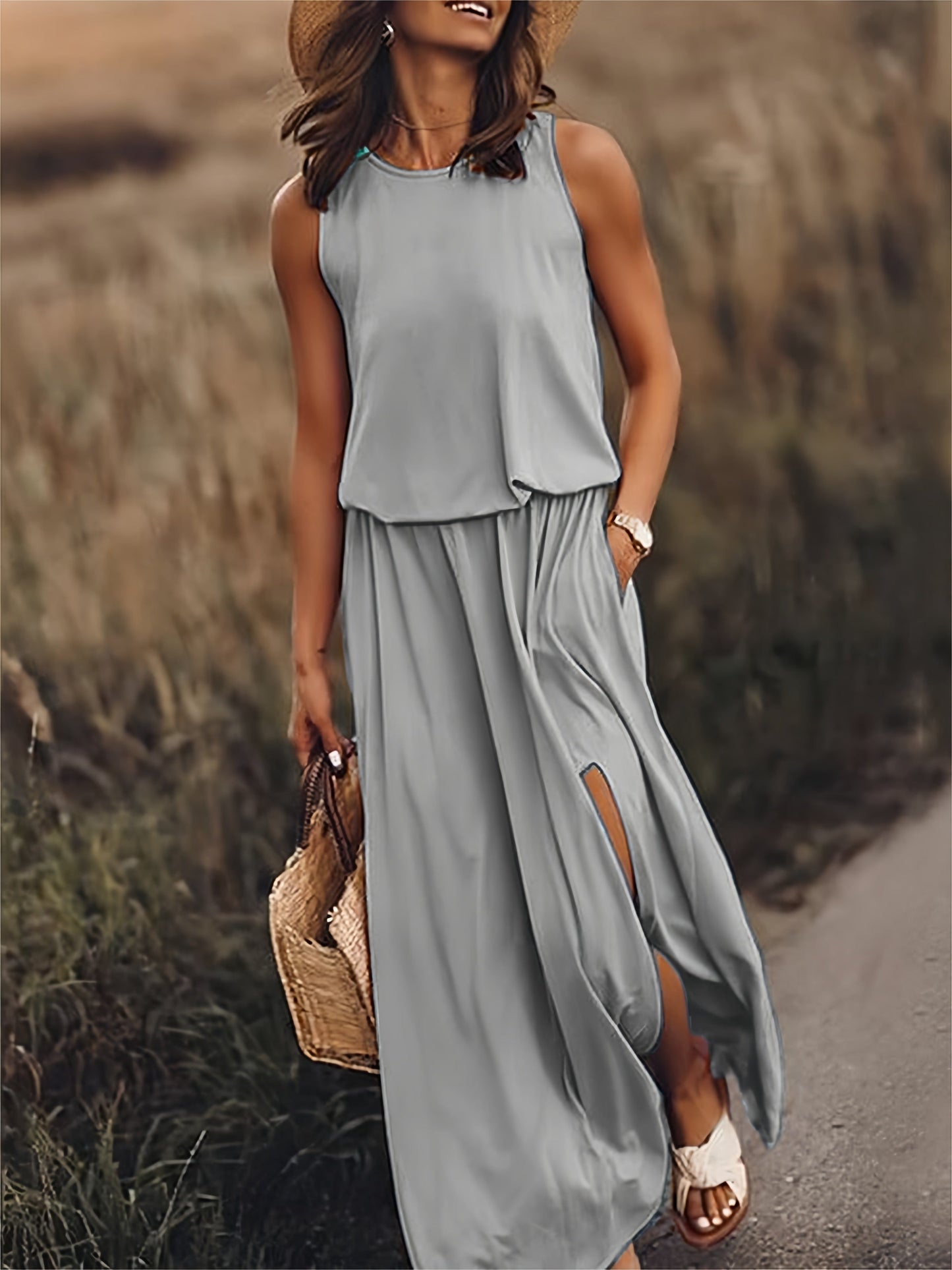 Damen Maxikleid Modal Stilvolles Design