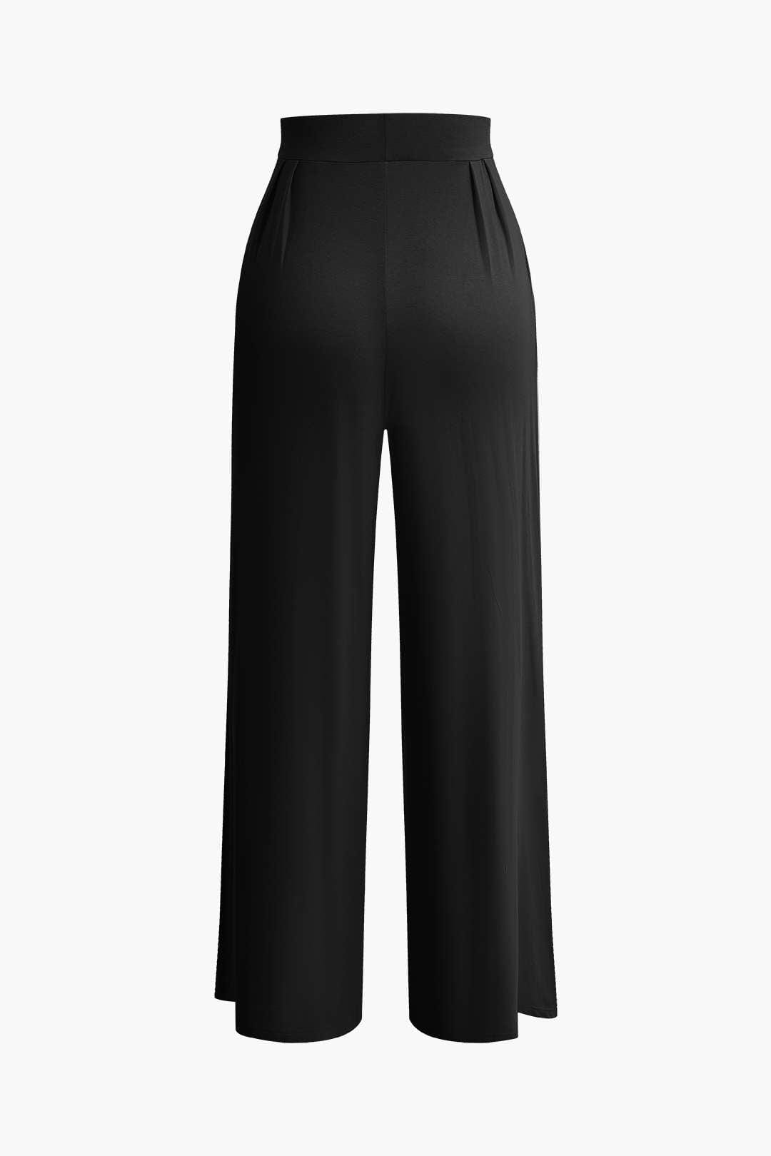Damen Zweiteiler-Set mit Schleifen-Bandeau und Weitbein-Hose