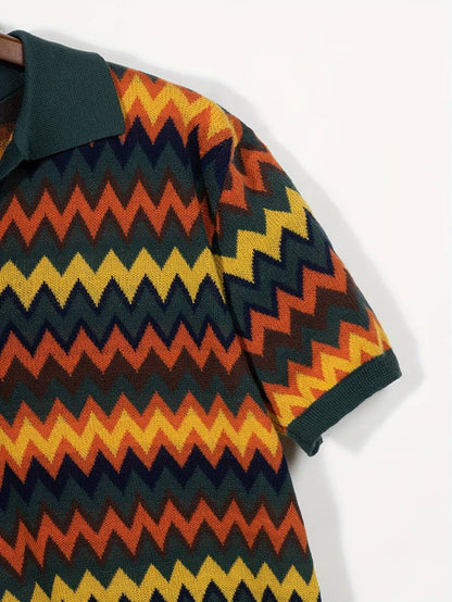 Retro Pullover Zickzackmuster