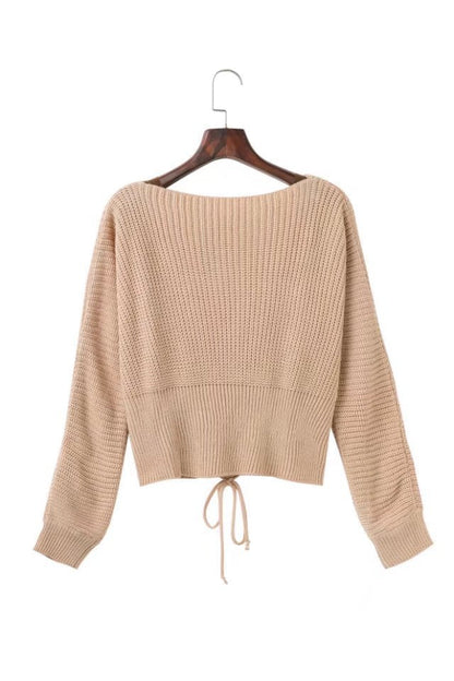 Damen Strickpullover mit Schnürdesign Norvielle