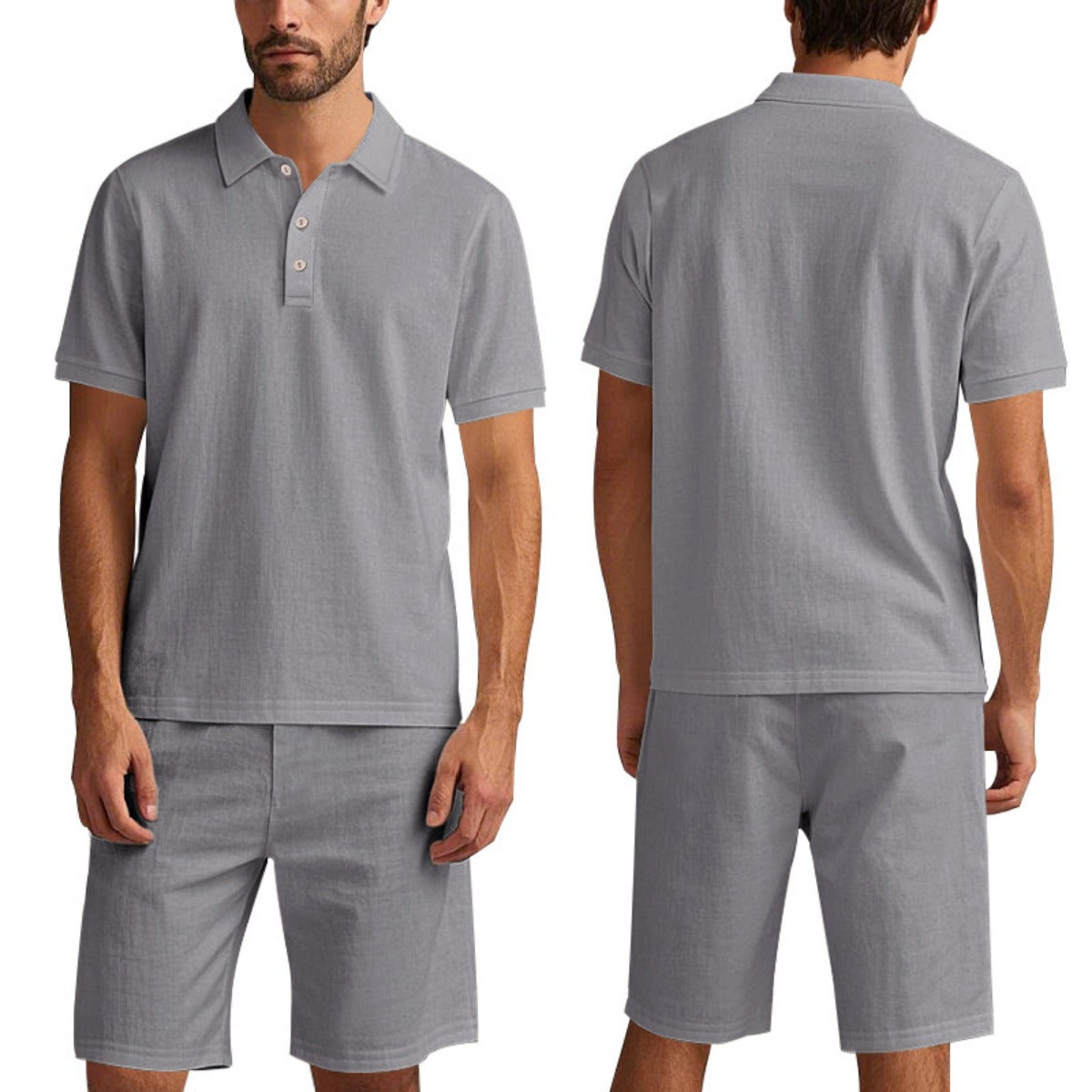 Norvielle Damen Kurzärmliges Poloshirt und Shorts Strandanzug