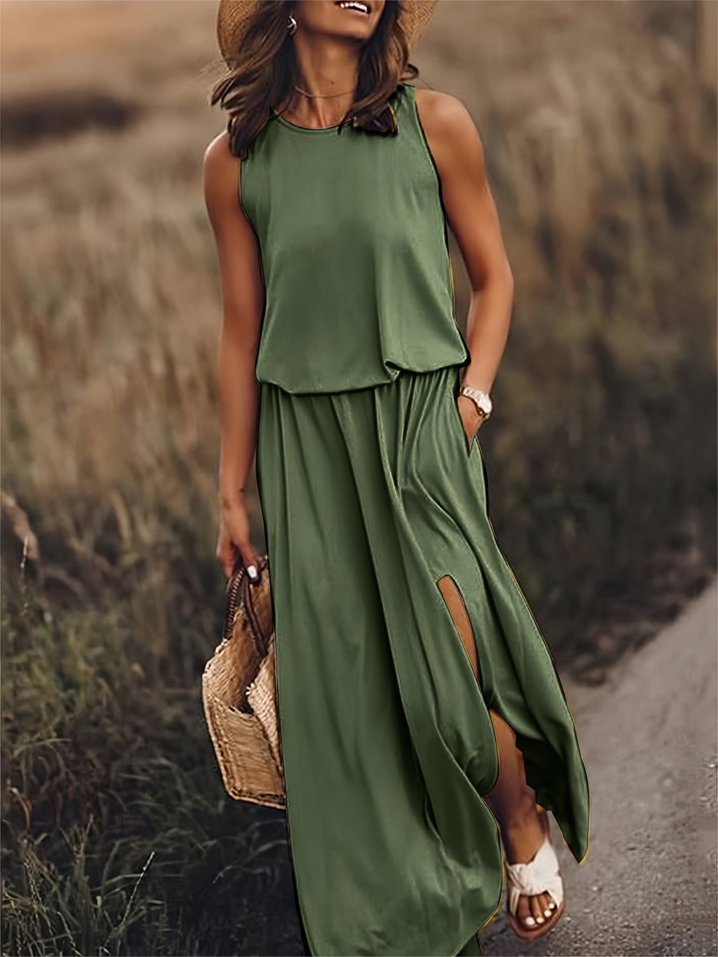 Damen Maxikleid Modal Stilvolles Design