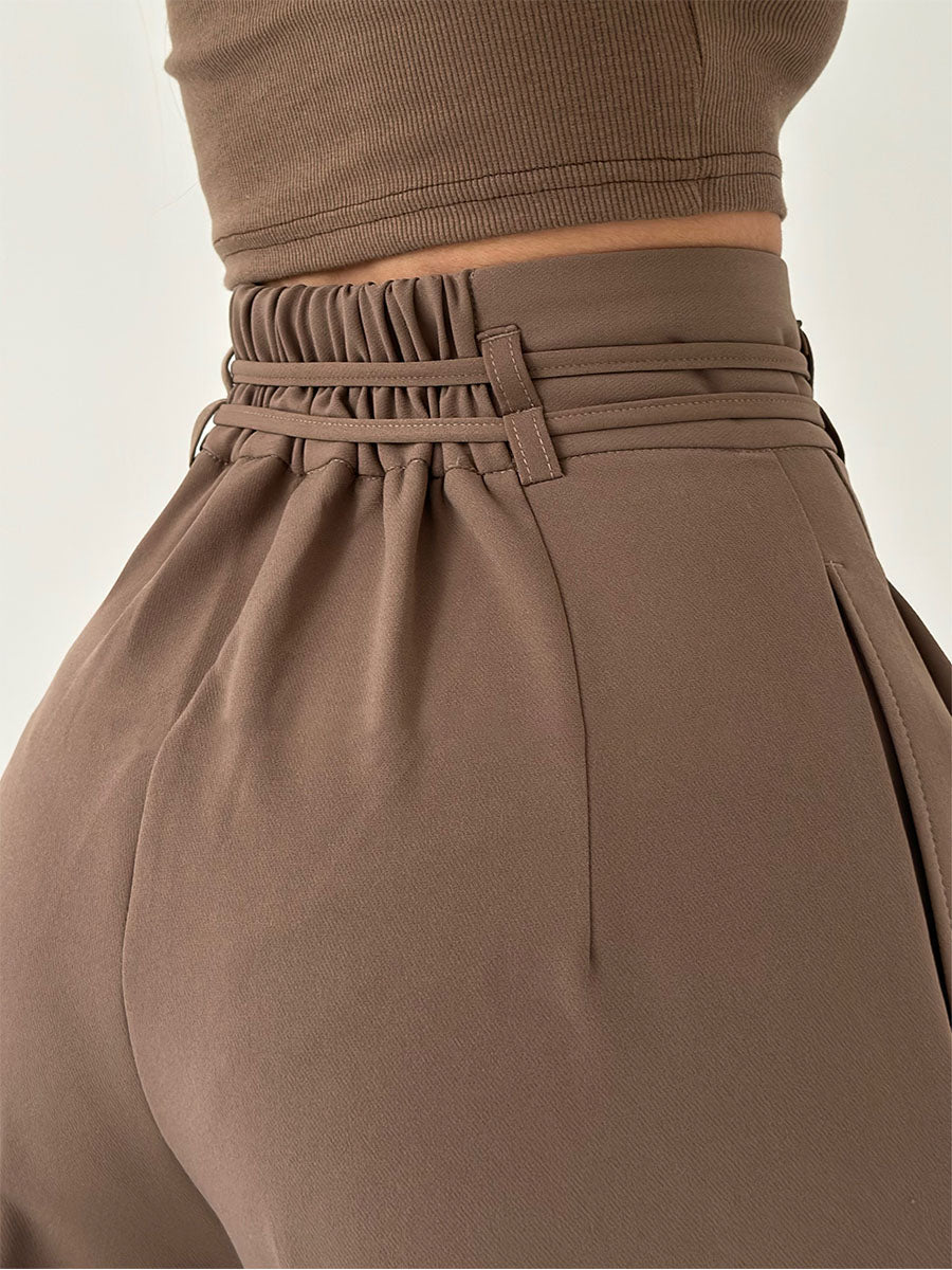Damenhose Hochtailliert Weite Beine