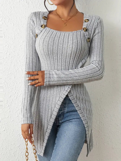 Norvielle Damen Gerippter Pullover