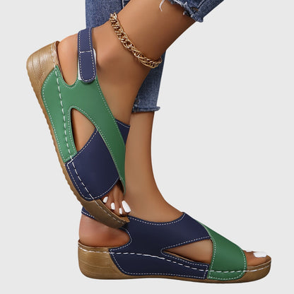 Damen Freizeit-Sandalen Offener Zehenbereich Zweifarbig