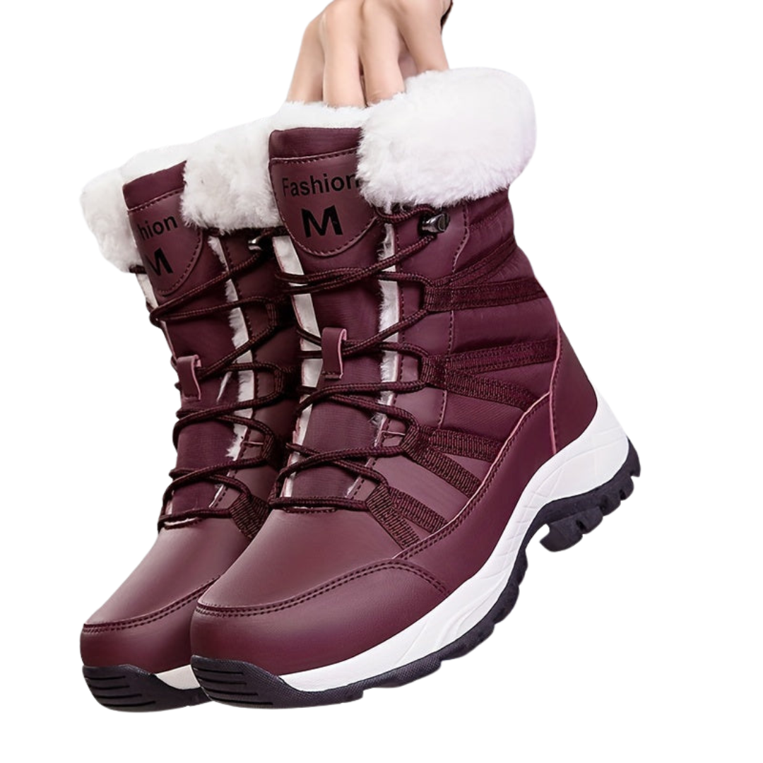 Damen Winterstiefel Hoher Schaft Geschlossene Zehen Spitze