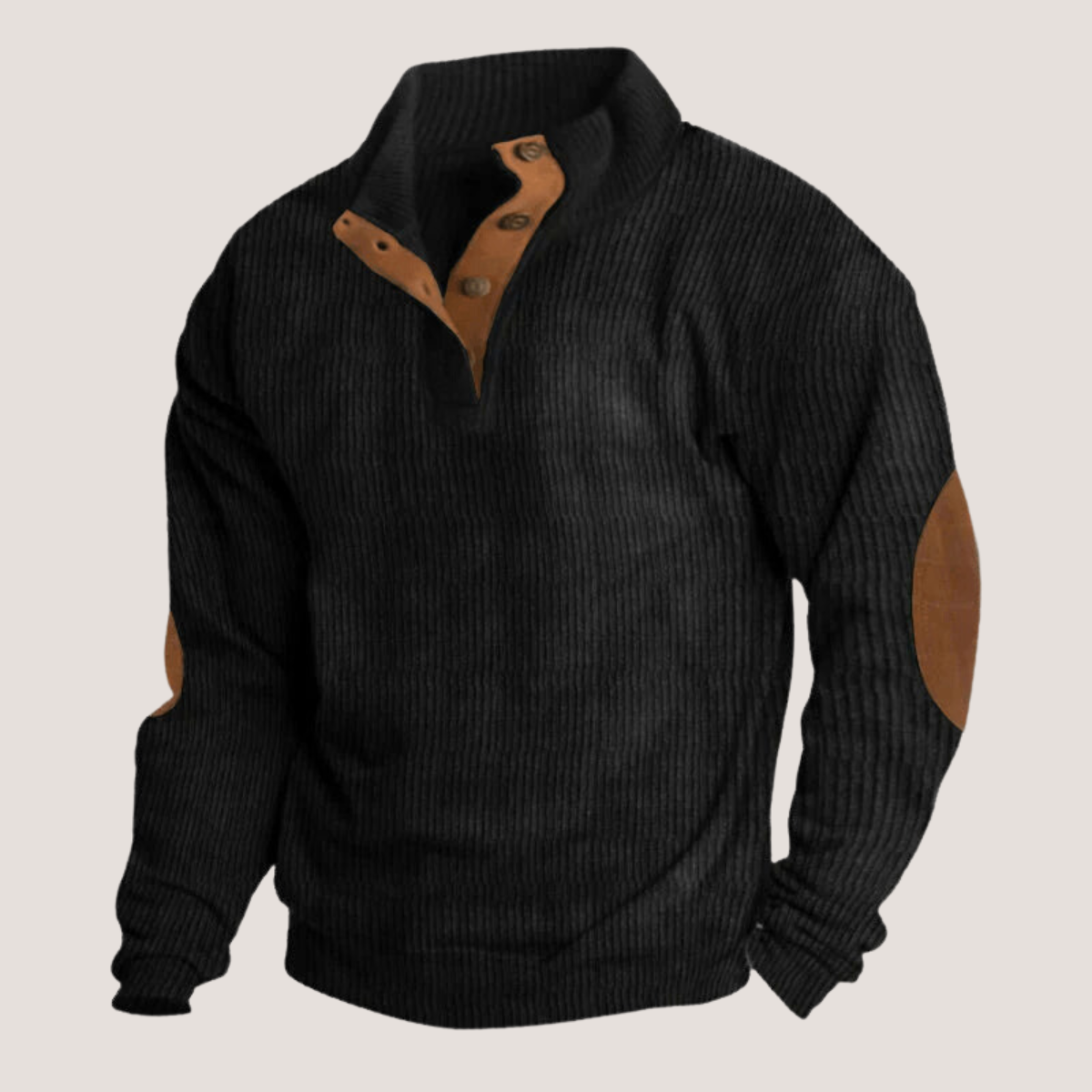Rico Damen Pullover Knöpfe Baumwolle Beige