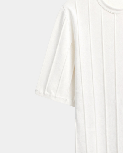 Herren Strickshirt Vertikal Rippstruktur Leicht Sommer
