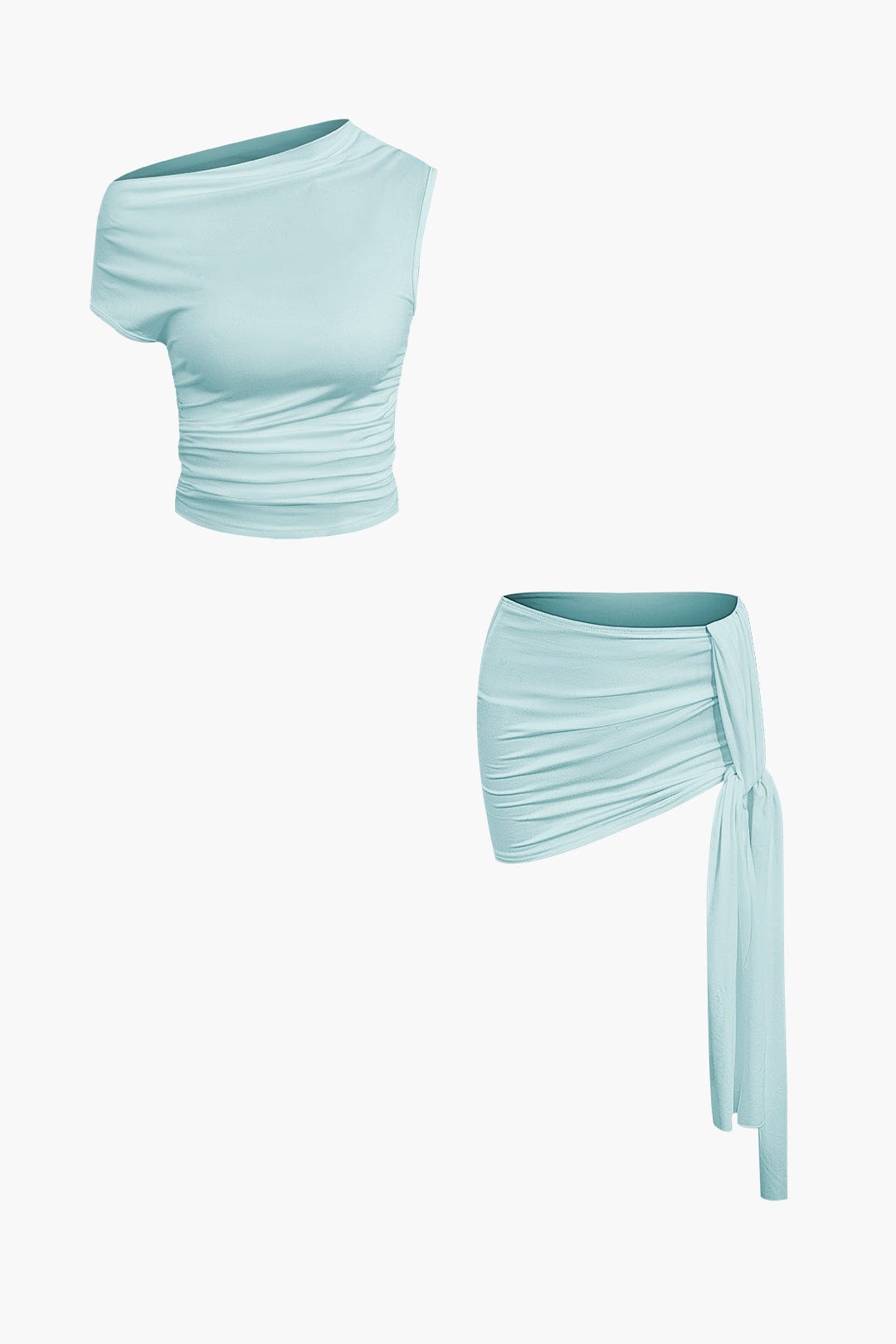 Damen One-Shoulder- und Minirock Set