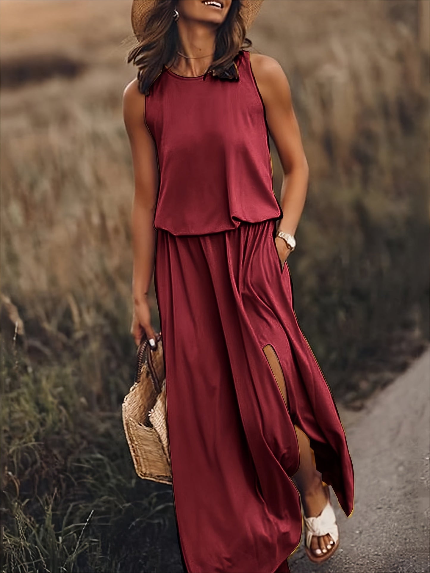 Damen Maxikleid Modal Stilvolles Design