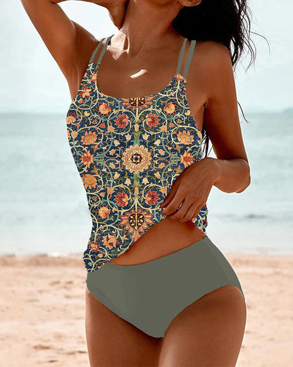 Ronda Damen Tankini-Set Zweiteilig Ethno-Print Figurformend - Norvielle