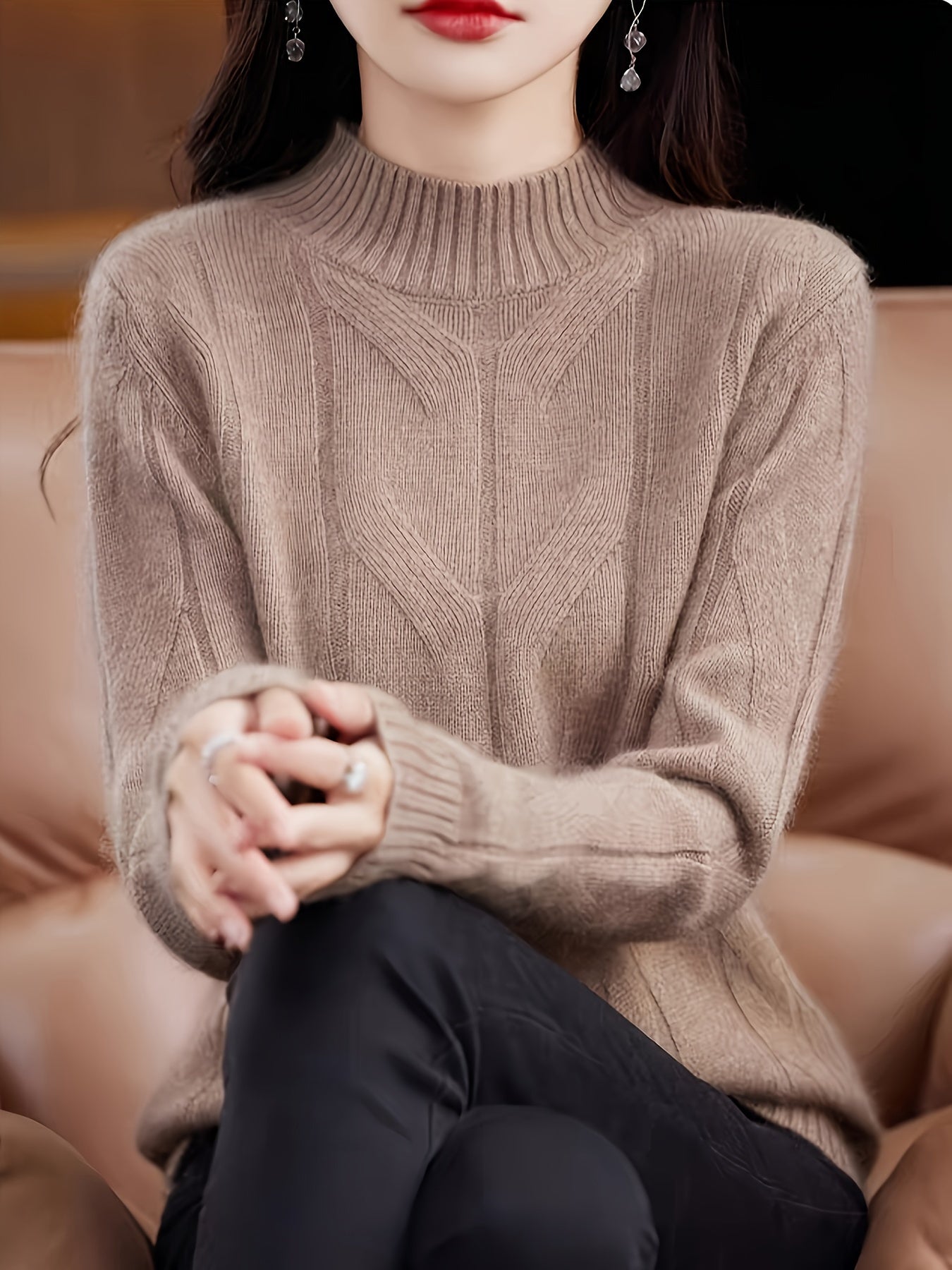 Karmen Damen Retro Strickpullover