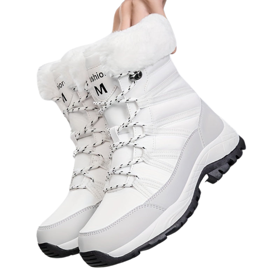 Damen Winterstiefel Hoher Schaft Geschlossene Zehen Spitze