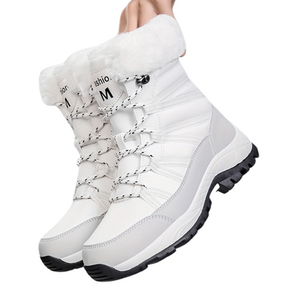 Damen Winterstiefel Hoher Schaft Geschlossene Zehen Spitze