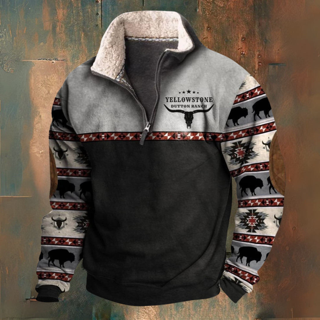 Herren Halbreißverschlussjacke Herbst Winter Daunenfüllung Schwarz - Norvielle