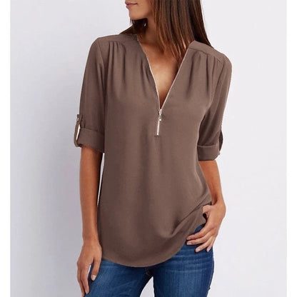 Norvielle Damen Bluse Lockere Stil