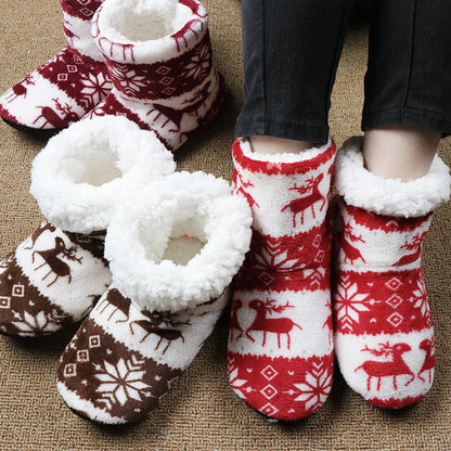 Weihnachtliche Damen Hausschuhe Korallenfleece Warm