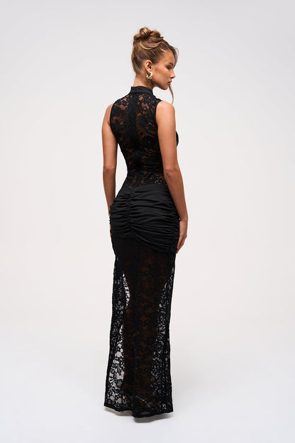 Ärmelloses Damenkleid Spitze Dehnbar Eleganz