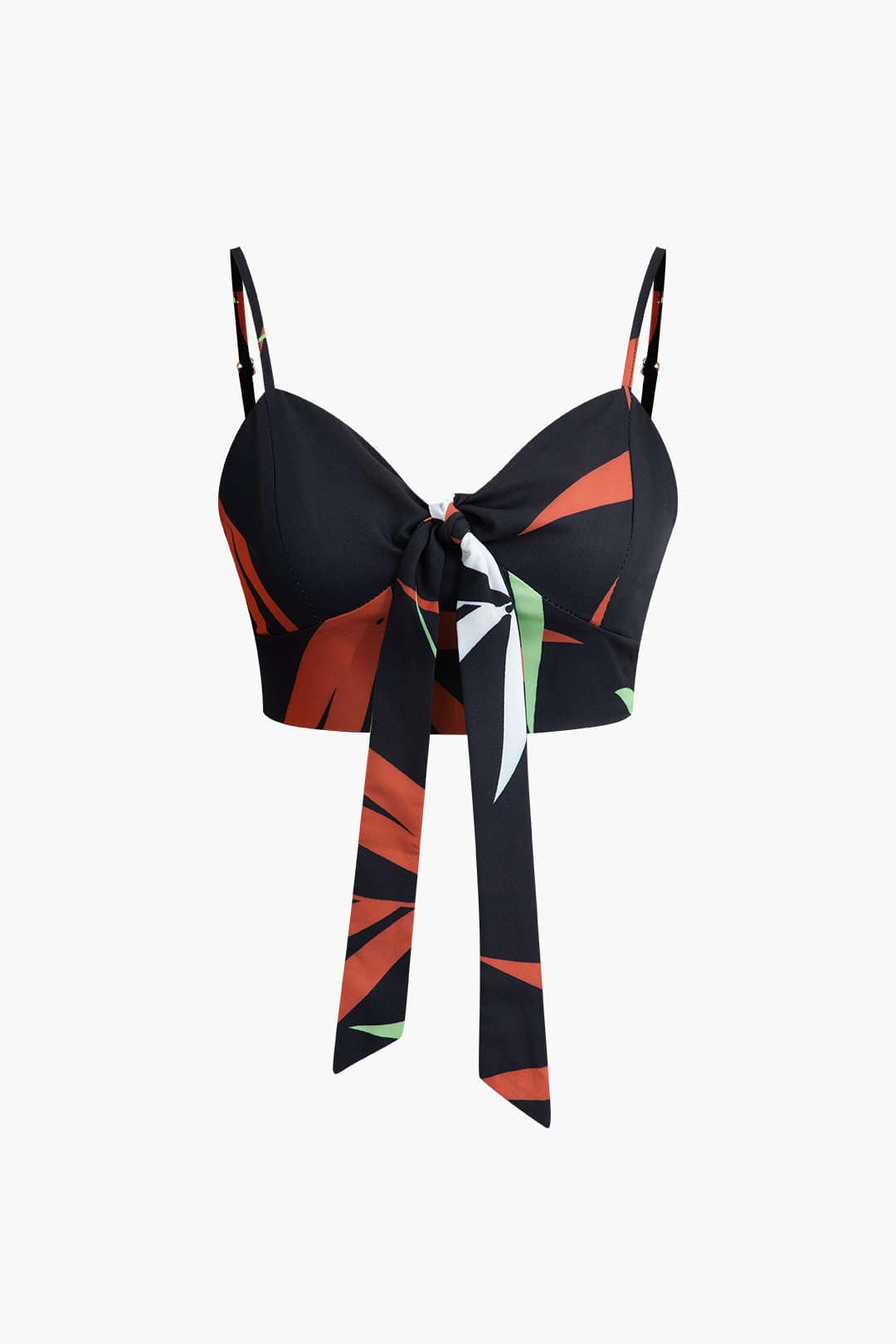Damen Zweiteiler Bambusprint und Hose mit Knotendetail