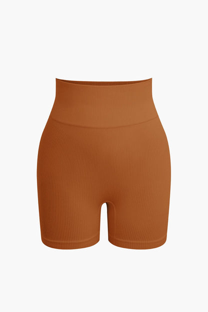 Damen Sport-Set Nahtlos Crop- Yoga-Shorts