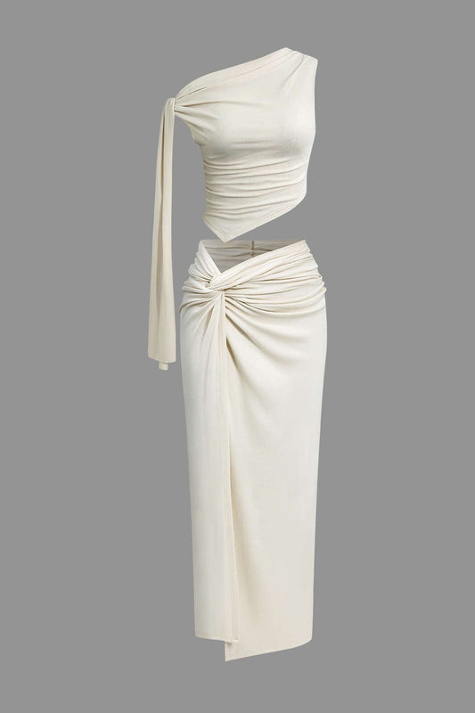 Eveline Damen Zweiteiler Set One Shoulder Wickelrock - Norvielle