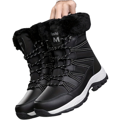 Damen Winterstiefel Hoher Schaft Geschlossene Zehen Spitze
