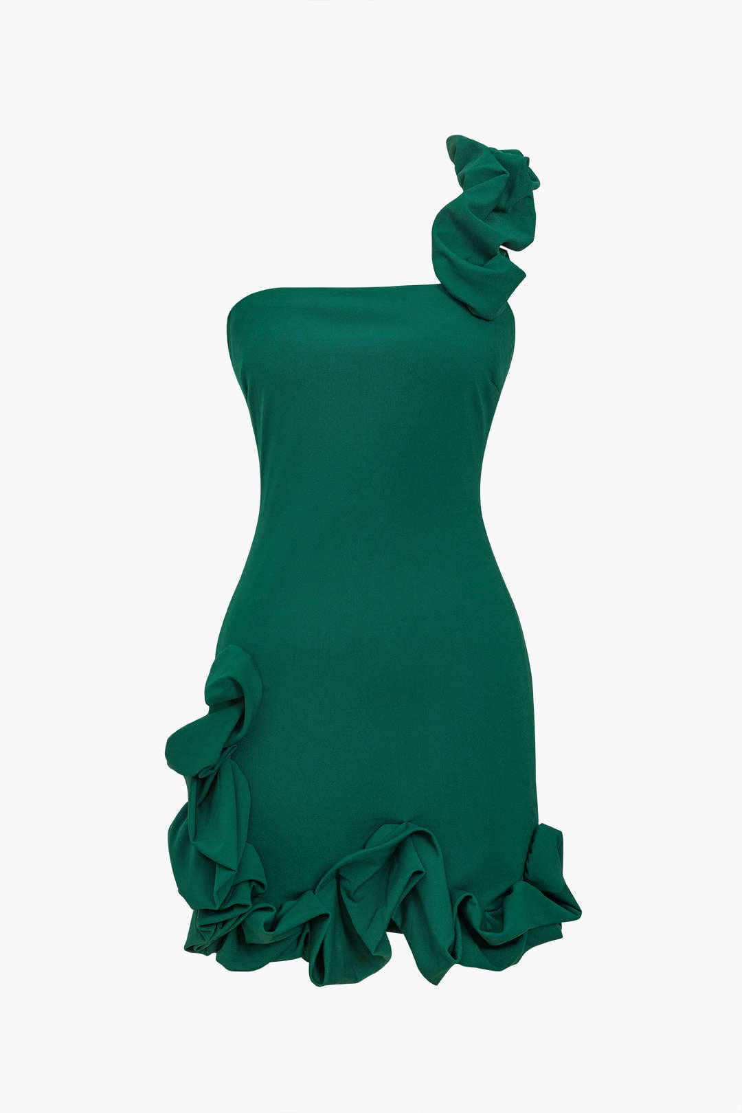 Valeria Damen Rüschendress Bodycon Ein-Schulter Elegantes