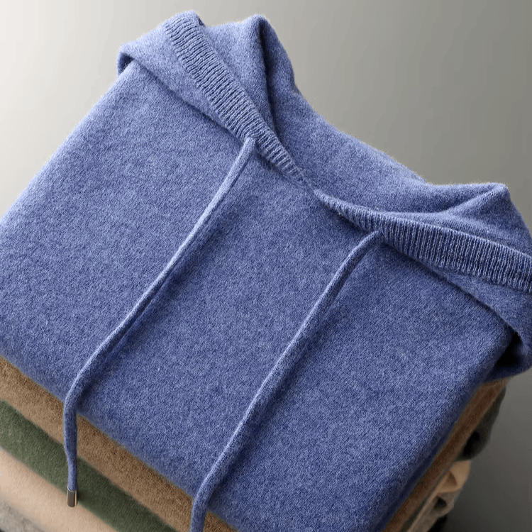 Herren Kaschmir-Hoodie Weich Beige