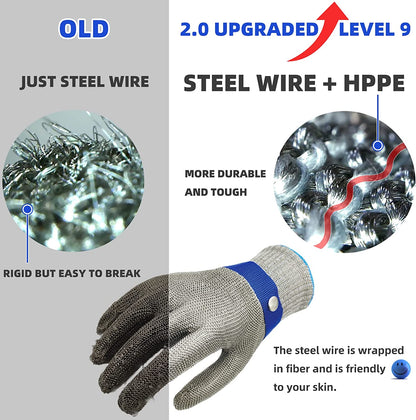 Edelstahl Metall Handschuh Lebensmittelqualität Mesh