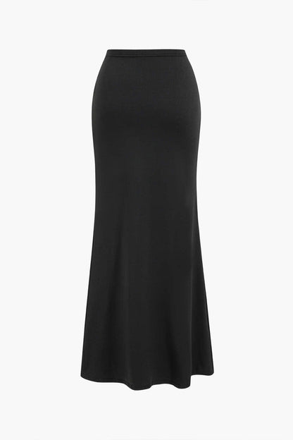 Elegantes Damen Zweiteiler-Set Maxi-Rock Cut-Out-Design
