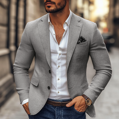 Herren Blazer Klassischer Schnitt 2 Knöpfe