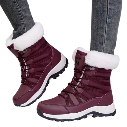 Damen Winterstiefel Hoher Schaft Geschlossene Zehen Spitze