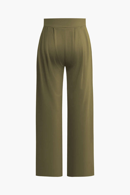 Elegantes Damen Zweiteiler-Set Crop- Palazzo-Hose