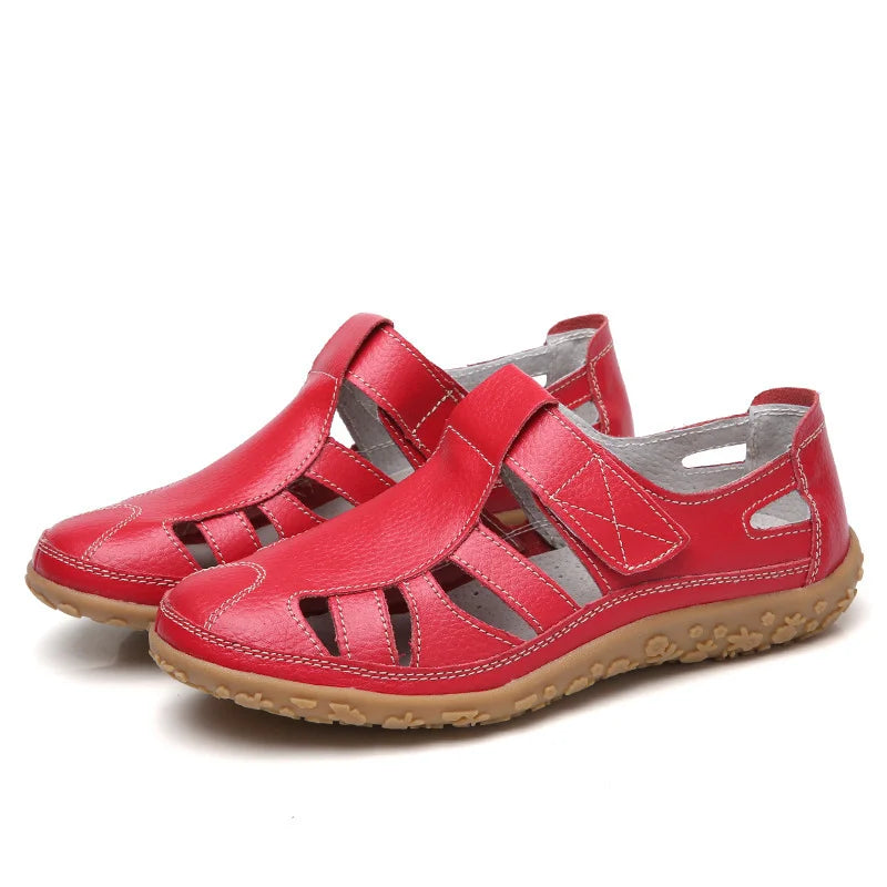 Norvielle Damen Sandalen Zeitlos Leder