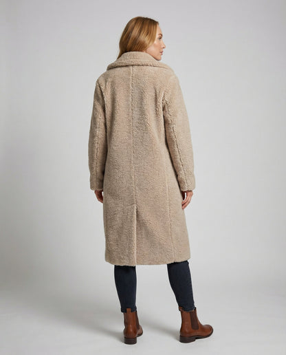 Damen Kunstfellmantel Teddylook