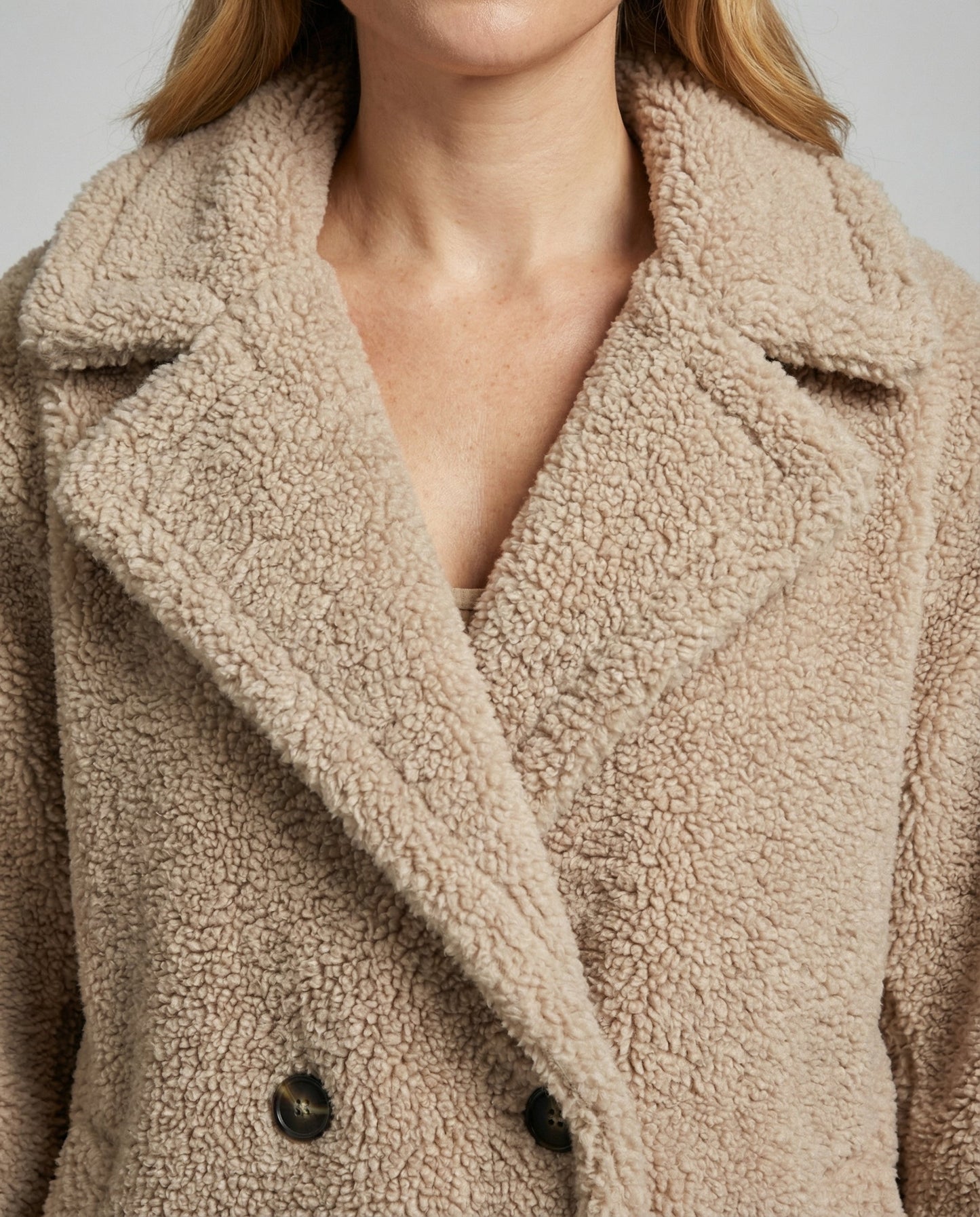 Damen Kunstfellmantel Teddylook
