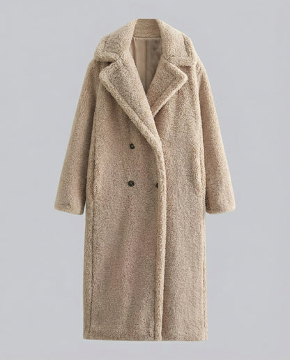 Damen Kunstfellmantel Teddylook