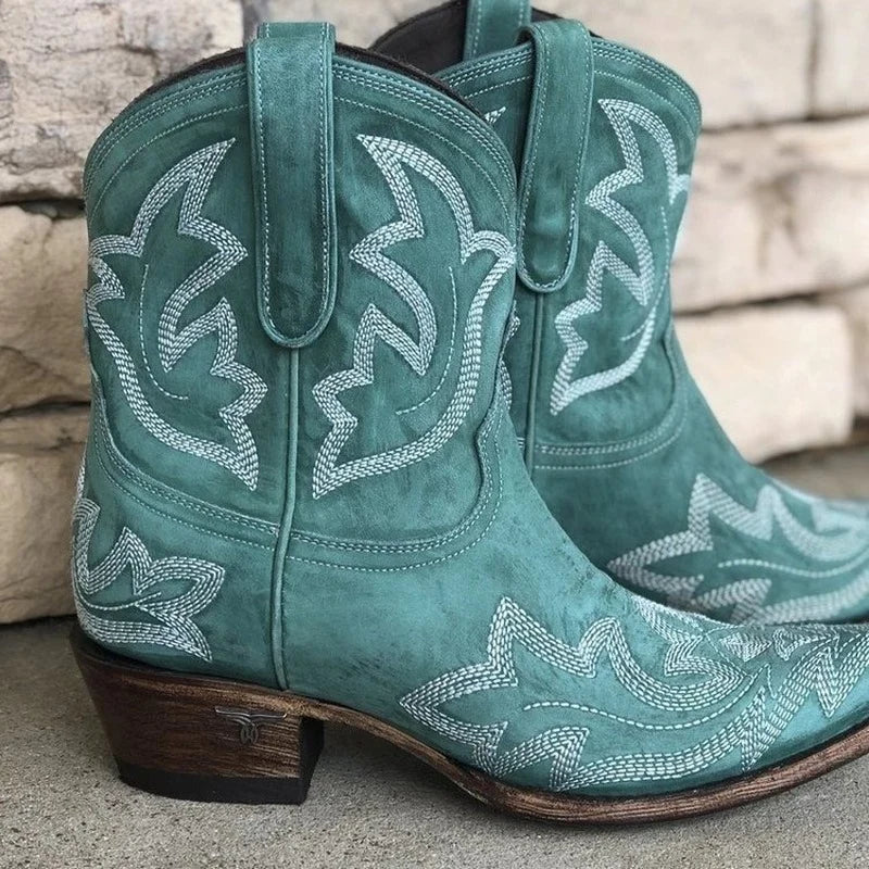 Damen Cowboy-Stiefel Western-Stickerei