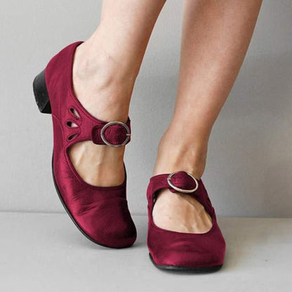 Damen Sandalen Keilabsatz Verstellbare Schnalle