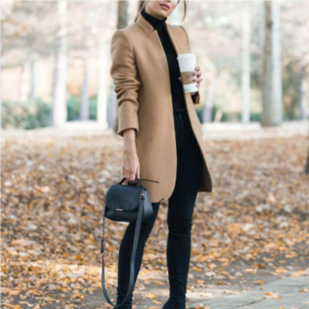 Norvielle Damen Wintermantel Stehkragen Zeitloses Design