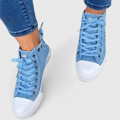 Damen Hochgeschnittenen Denim Sneaker