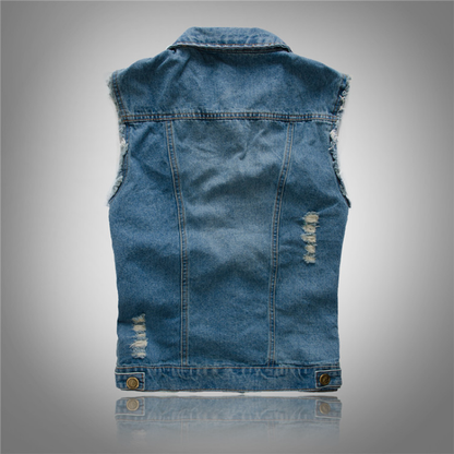 Herren Weste Vintage Stil Ärmellos mit Knöpfen und Taschen