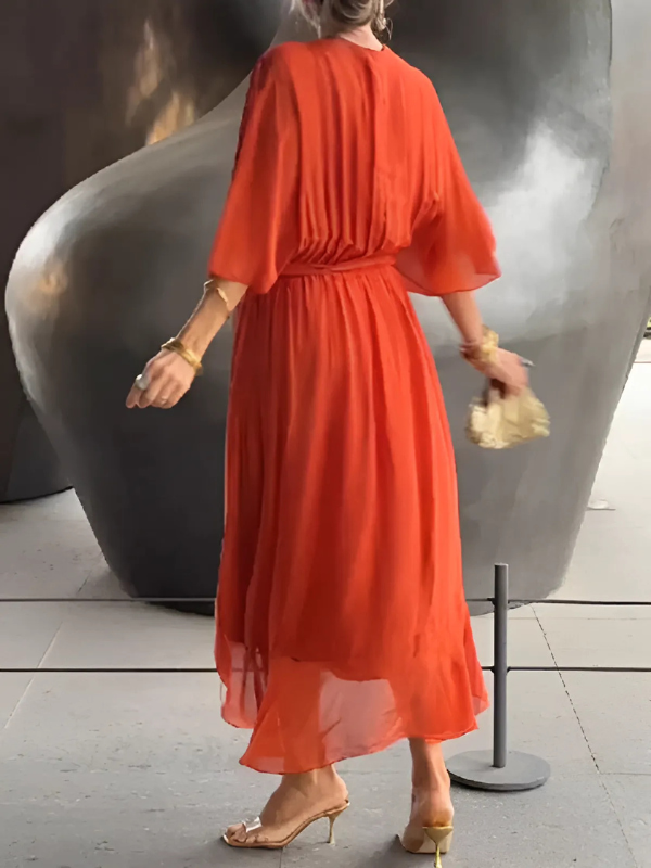 Seraphina Damen Midi Wickelkleid Zeitlos