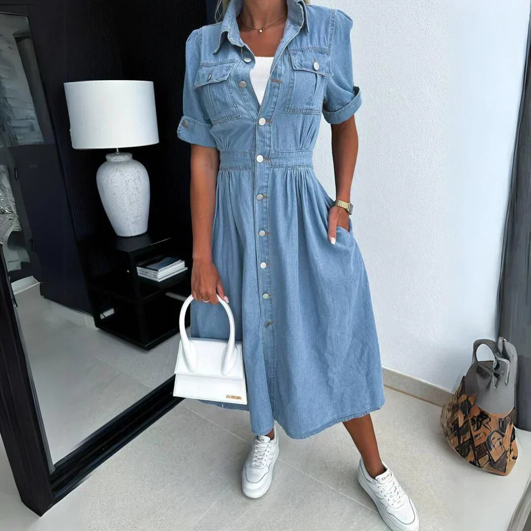 Norvielle Damen Jeanskleid Trend