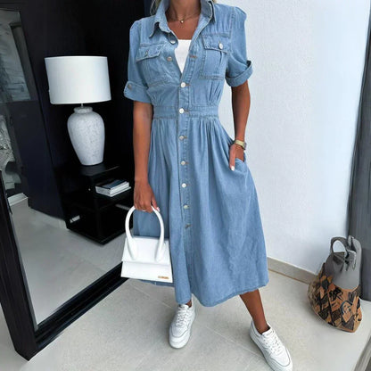 Norvielle Damen Jeanskleid Trend