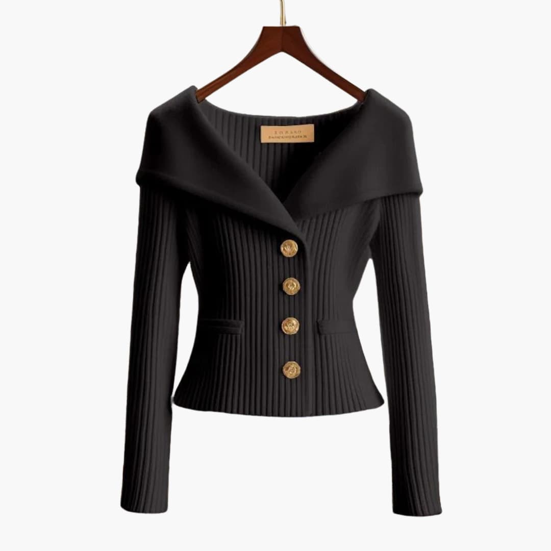 Kenny Damen Rippenstrick Cardigan Knopfverschluss