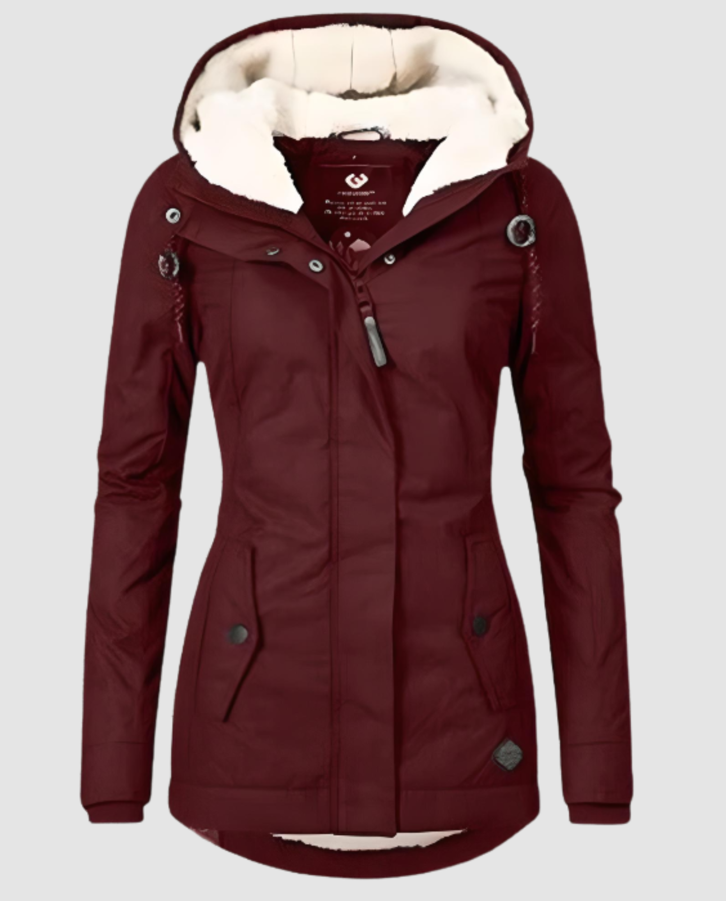 Damen Lange Gefütterte Winterjacke