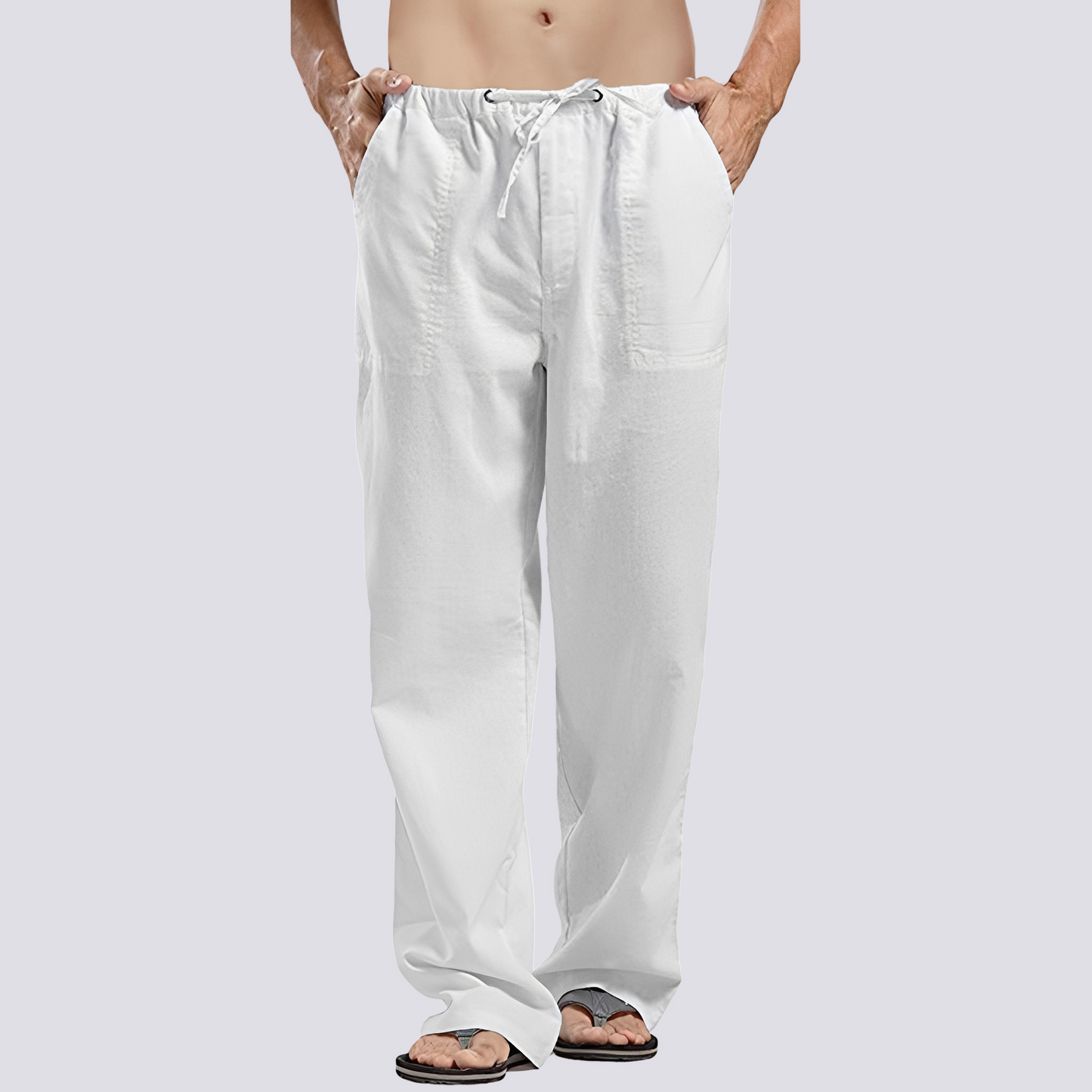 Herren Hose Lässig Locker Baumwolle Beige - Norvielle